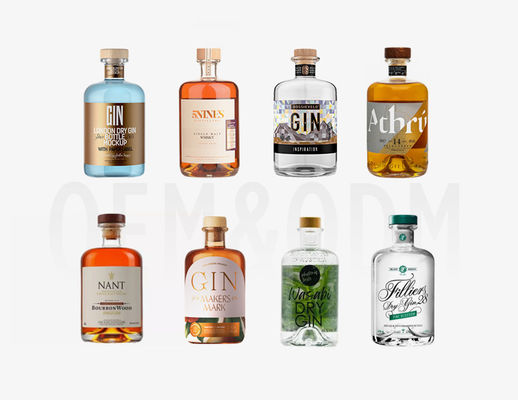 Сок Custom Logo Стеклянная бутылка виски с пробкой в подарочной коробке