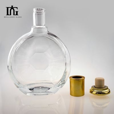 Стеклянный воротник материал Custom Moon Shape 700ml бутылка рома для ликеров и напитков