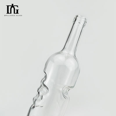 200ml 375ml 500ml 750ml 1000ml круглые пустые стеклянные кремневые спиртные напитки винный джин Виски водка текила стеклянная бутылка с пробкой