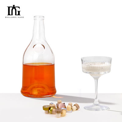Custom Logo 500ml/700ml Стеклянная бутылка для бренди Сок вина или ликера уникальный дизайн