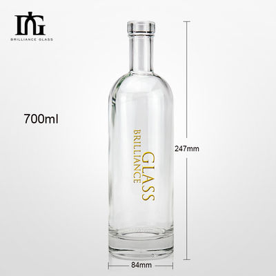 OEM/ODM Приемлемо 500ml 700ml Прозрачные стеклянные бутылки для спиртных напитков