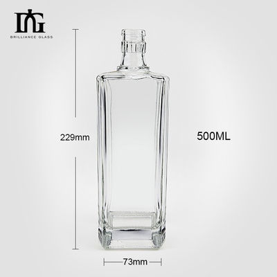 500 мл прозрачная стеклянная бутылка для роскошных вин Ликер ром Виски Джин Водка Образец предоставлен
