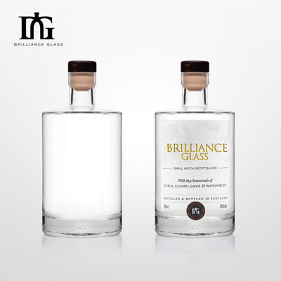 Прямая очистка 500 мл круглой стеклянной бутылки с деревянной пробкой и приемлемым логотипом клиента