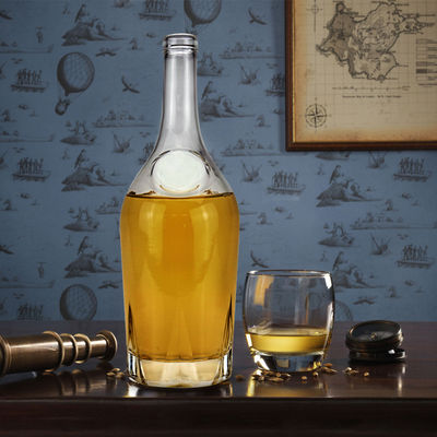 OEM/ODM Приемлемо 750ml 1000ml Прозрачная стеклянная бутылка для ликера Красное вино Испанкерная водка