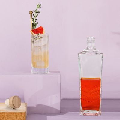 Стеклянный воротник Вино Коньяка Водка Чистая многоразовая миниатюрная бутылка 500 мл 750 мл