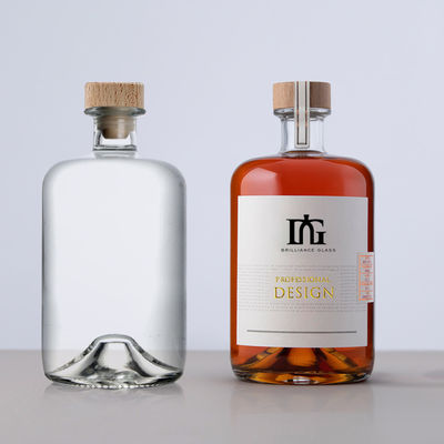 50cl 70cl 75cl Custom Logo Vodka Liquor Bottle с горной основой и стеклянным воротничком
