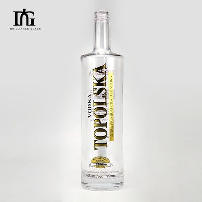 750 мл индивидуальная стеклянная бутылка для мороженого алкоголя с пробковой алюминиевой крышкой и печатным логотипом