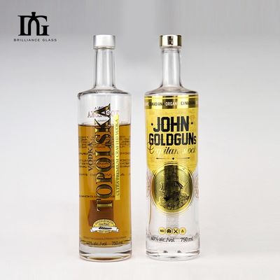 750 мл индивидуальная стеклянная бутылка для мороженого алкоголя с пробковой алюминиевой крышкой и печатным логотипом