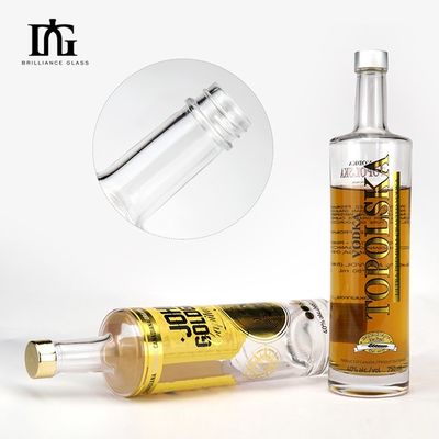 750 мл индивидуальная стеклянная бутылка для мороженого алкоголя с пробковой алюминиевой крышкой и печатным логотипом