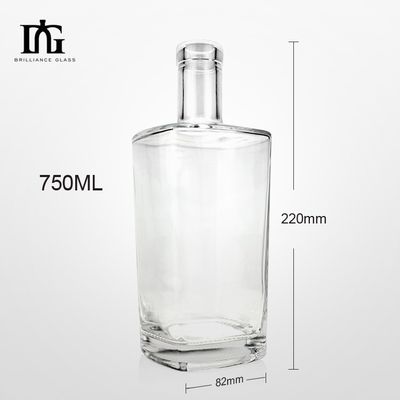 750 мл прозрачная красное вино виски стеклянная бутылка с пробкой для OEM / ODM приемлемый и дизайн
