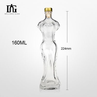 Продажа 160 мл Красивые женщины Бутылка для бренди Водка Стеклянная бутылка Ликеры и напитки