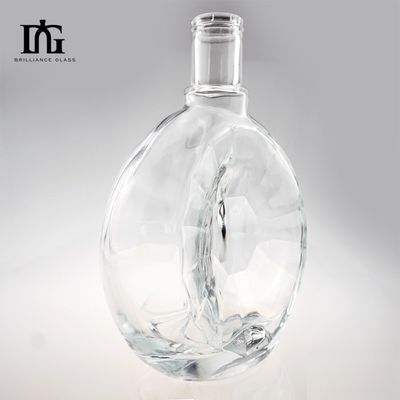 Стеклянный воротник материал Custom Moon Shape 700ml бутылка рома для ликеров и напитков