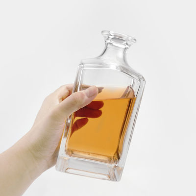 Капчатый пробковый винт обе 750 мл квадратная форма стеклянный джин виски бутылка для аптеки