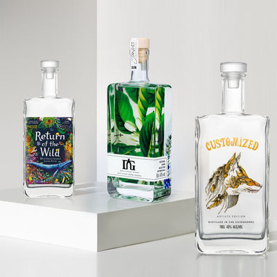 Оформленная упаковка Наполнительное стекло Пустая бутылка с 500 мл парфюмерии с гравюрой и краской