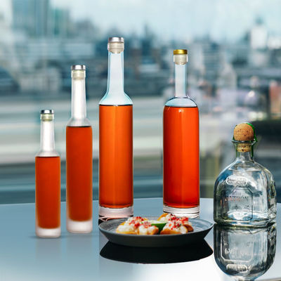 350 ml 375 ml 500 ml Прозрачное Круглое Стекло Виски Ром Бутылка для вина с пробкой