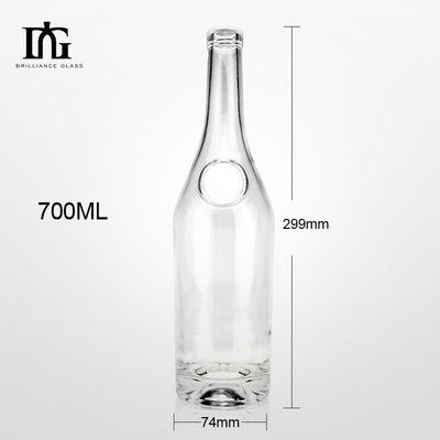 Прозрачная 700 мл толстая бутылка с прозрачным дном для чая Коньяк Ром Вино и соки