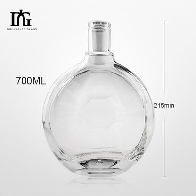 Стеклянный воротник тяжелый настройка 750 мл прозрачная прозрачная бутылка с пробкой