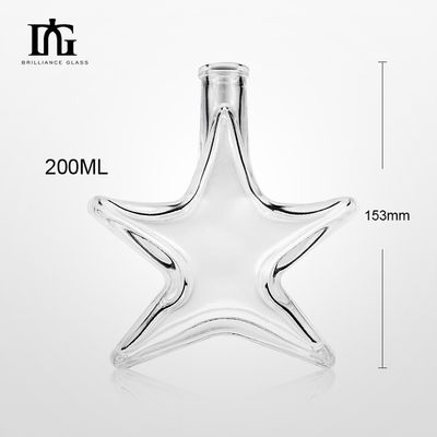 Стеклянная бутылка для рома, виски, водки, 200 мл.