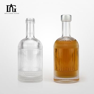 OEM/ODM Приемлемая цилиндрическая стеклянная бутылка для джина рома виски бренди 330 мл 500 мл 700 мл