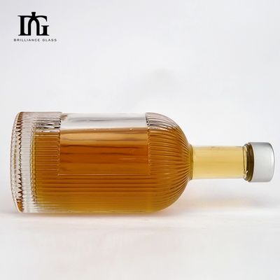 OEM/ODM Приемлемая цилиндрическая стеклянная бутылка для джина рома виски бренди 330 мл 500 мл 700 мл