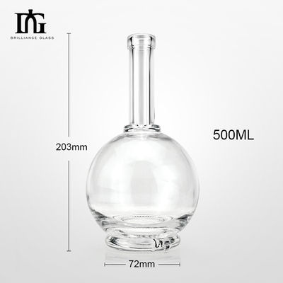 Стеклянная бутылка 500 мл с длинной шеей и круглым дном