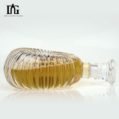 Стеклянный воротник 500 мл Бренди Вино Джин Ром Виски Алкогольная бутылка с пробкой и винтовой крышкой