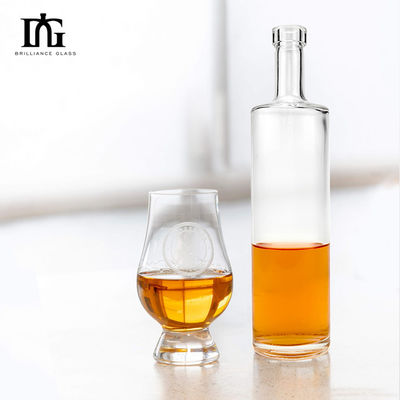 OEM/ODM Приемлемо 500 мл кристально белая стеклянная бутылка прямой круглый плоский дизайн плеча