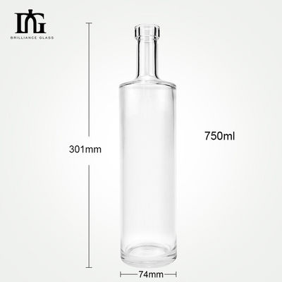 OEM/ODM Приемлемо 500 мл кристально белая стеклянная бутылка прямой круглый плоский дизайн плеча