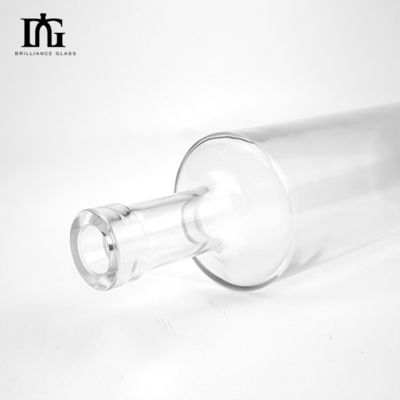 OEM/ODM Приемлемо 500 мл кристально белая стеклянная бутылка прямой круглый плоский дизайн плеча