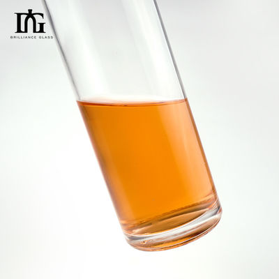 OEM/ODM Приемлемо 500 мл кристально белая стеклянная бутылка прямой круглый плоский дизайн плеча