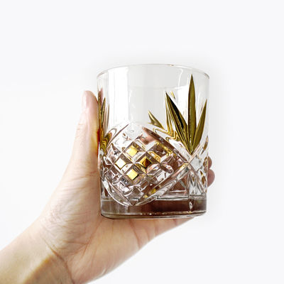 500 мл 17 унций Классический Нерегулярный Золотой Облицовка Стеклянный Ликер Декантер для Вина Бурбон Текила