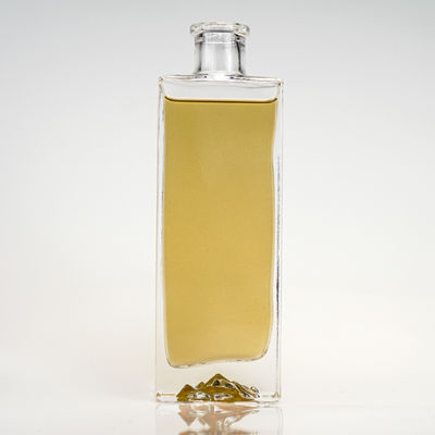 Вместимость 500 мл Плоская пустая прозрачная стеклянная бутылка с алкоголем для виски, рома, спиртных напитков, водки и джина