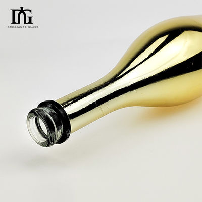 75cl Электроплавленное золото Синий Розовый Пустые спиртные напитки Шампанское Стеклянная бутылка с металлическим эффектом