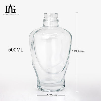 Приемлемый логотип клиента 750 мл стеклянная бутылка с ликером для индивидуальной четкой круглой водки