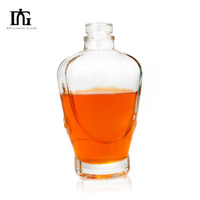 Приемлемый логотип клиента 750 мл стеклянная бутылка с ликером для индивидуальной четкой круглой водки
