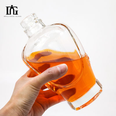 Приемлемый логотип клиента 750 мл стеклянная бутылка с ликером для индивидуальной четкой круглой водки