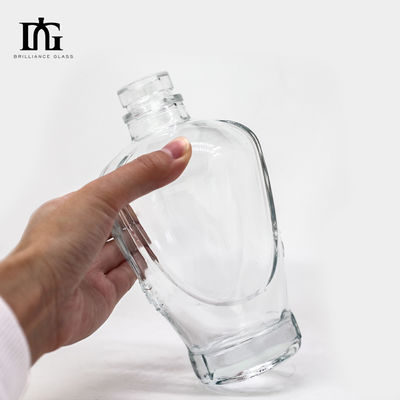 Приемлемый логотип клиента 750 мл стеклянная бутылка с ликером для индивидуальной четкой круглой водки