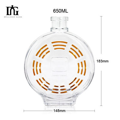 Материал корпуса Стекло 70cl 75cl Сердце Круглой формы индивидуальная бутылка с пробкой