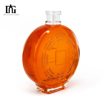 Материал корпуса Стекло 70cl 75cl Сердце Круглой формы индивидуальная бутылка с пробкой