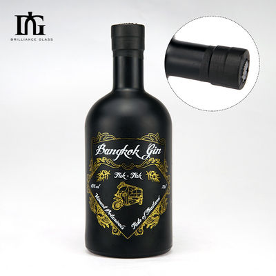 Матовый черный 200ml 375ml 500ml 750ml Круглое стеклянное стекло для ликеров и напитков