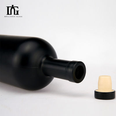 Матовый черный 200ml 375ml 500ml 750ml Круглое стеклянное стекло для ликеров и напитков