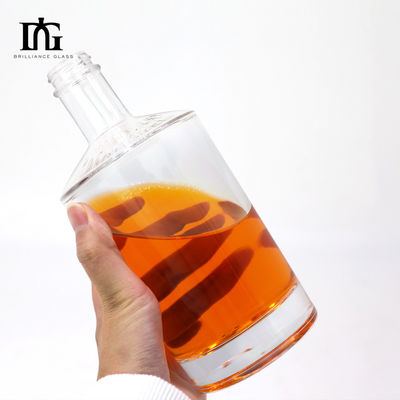 Толстая стеклянная бутылка для спиртных напитков на заказ роскошный джин виски водка винтовая крышка