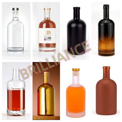 Тип уплотнения CORK 100ml 200ml 375ml 500ml 750ml Матро-черно-белая стеклянная бутылка для джина