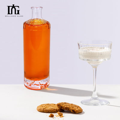Приемлемый логотип клиента 500 мл круглые стеклянные бутылки с вином для алкогольного напитка