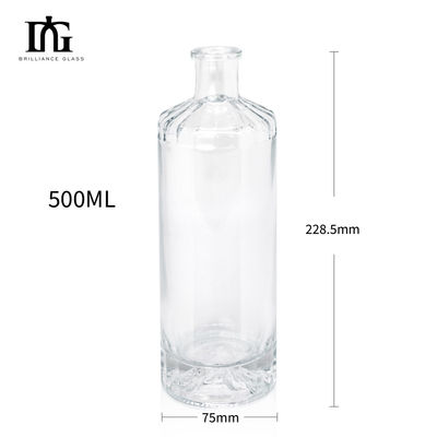 Приемлемый логотип клиента 500 мл круглые стеклянные бутылки с вином для алкогольного напитка