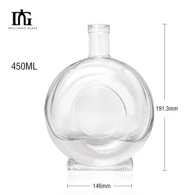 Acid Etch Clear 450ml 700ml 750ml Ром Водка Виски Джин Стеклянная бутылка со стеклянной пробкой