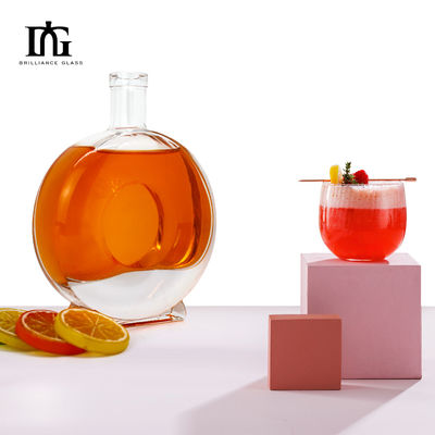 Acid Etch Clear 450ml 700ml 750ml Ром Водка Виски Джин Стеклянная бутылка со стеклянной пробкой