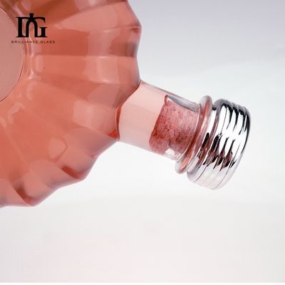 Корковый винт с обеими крышками Нордический цветочный формат Стеклянная бутылка 700 мл для виски и вина