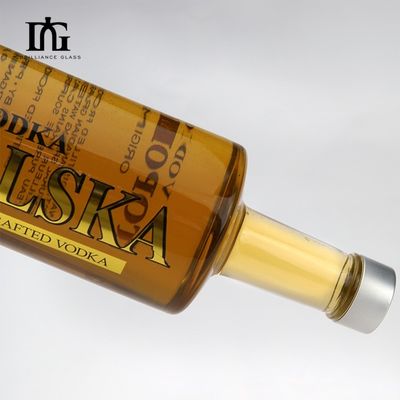 Конструкция стеклянного воротника 750 мл/1000 мл бутылка водки для высокой емкости ликера и вина