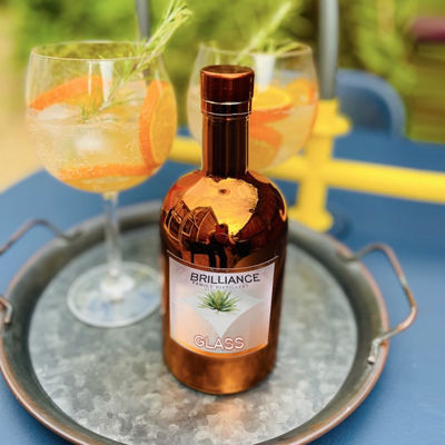 Прозрачная круглая стеклянная бутылка для спиртных напитков водка джин ром бренди 750 мл 500 мл 375 мл вместимость